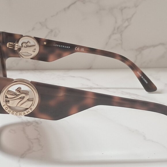 Longchamp Oversized Tortoise Cat Eye  Polarized Sunglasses With Case - NWOT - Picture 2 of 7